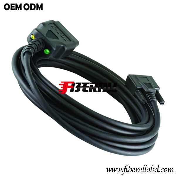 Cable de diagnóstico del vehículo DB9 a OBDII con LED